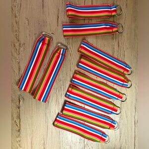 10 Canvas Ribbon Wrist Key Fobs